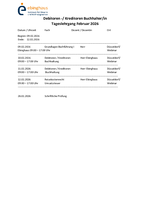 Tageslehrgang Februar 2026