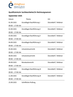 Stundenplan Tageslehrgang Sept. 2025