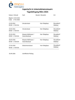 Tageslehrgang März 2026