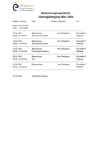 Samstagslehrgang März 2026