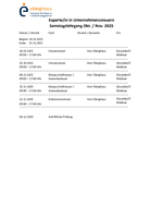 Samstagslehrgang Okt. - Nov.