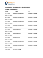 Samstagslehrgang Okt.2025 - Jan. 2026
